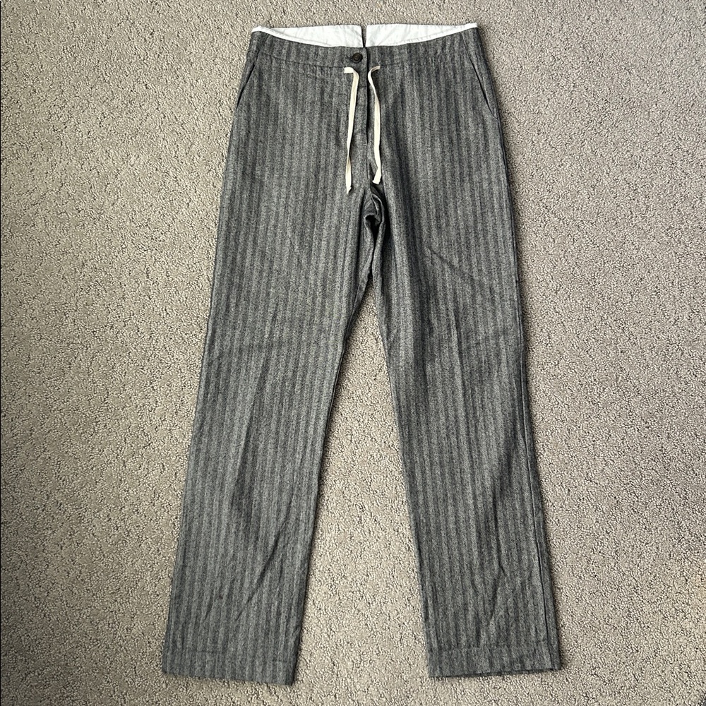 Hannoh Wessel Herringbone Wool Trousers Cotton Vintage Designer Pants 38 EUC - Picture 11 of 13